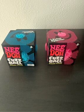 2 authentic NEE DOH Fuzz Ball Plush Squeeze Toy - assorted colors